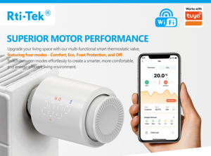 Valve thermostatique intelligente Wi-Fi TUYA pour <span class=keywords><strong>radiateur</strong></span> LED, <span class=keywords><strong>compatible</strong></span> avec <span class=keywords><strong>Alexa</strong></span> et Google Home, pour systèmes de chauffage au sol en appartement - Product Image 2
