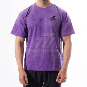 Camiseta de algodón 100% con lavado ácido, nuevo diseño, para hombre, venta al por mayor, ropa de moda, corte holgado, estampada. - Product Image 6