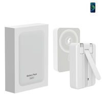 Batterie externe portable 10000 mAh pour iPhone avec support, charge magnétique sans fil, charge filaire Type-C, avec plusieurs modes de charge 10000 mAh