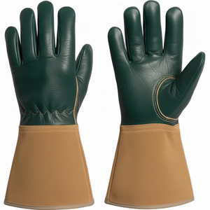 Heavy Duty Goat Skin Leather Tig Welding Gloves <b>Fire</b> Resistant Palm Reinforcements Welder Gloves Industry Safety Working Gloves - Product Image 1