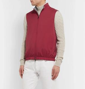 Gilet réversible pour homme, couleur unie, sans col, avec fermeture éclair, imperméable, décontracté, pour l'automne, longueur standard, rembourrage en polyester - Product Image 6