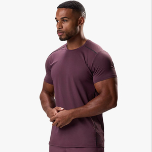 T-shirt de sport pour homme, coupe ajustée, séchage rapide, entraînement athlétique, haut de sport, logo personnalisé OEM - Product Image 1