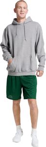 Sudadera con Capucha Premium Unisex de Felpa de Algodón Grueso Color Gris Jaspeado con Cuello en V y Bolsillo Canguro - Product Image 5
