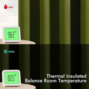 Tende Oscuranti Termoisolanti Verde Oliva Chiaro da 63 Pollici per Camera da Letto e Soggiorno, 2 Pannelli, Tende Oscuranti per Ambienti - Product Image 4