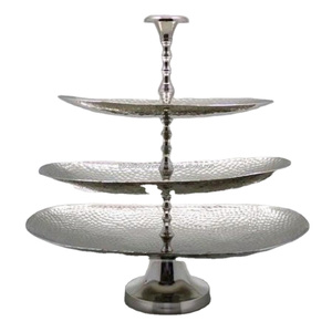 Modern 3 Tier <b>Cake</b> <b>Stand</b> Decor Stainless Steel Oval Shape Fruits Pastry Cupcake Serving Trays Decorative <b>Cake</b> <b>Stand</b> For Parties - Product Image 1