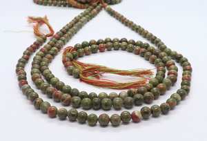 Cuentas de Jaspe Unakita Natural de Forma Redonda, Hilo de 13 Pulgadas, Cuentas Redondas Lisas de Unakita Verde para Fabricación de Joyas al por Mayor - Product Image 5