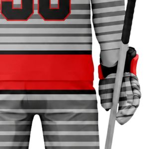 Gray Red Black <b>Ice</b> Hockey Uniform for Men Professional Hockey Jersey and Pant Set Breathable Lightweight Athletic Team Match - Product Image 5