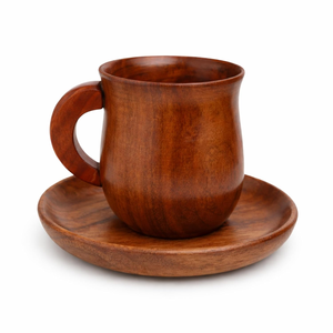 Handmade Wooden Coffee <b>Cup</b> <b>and</b> <b>Saucer</b> Set Rustic Wood <b>Tea</b> <b>Cup</b> with Spoon Natural Wooden Drinkware Set for Home Cafe Restaurant - Product Image 6
