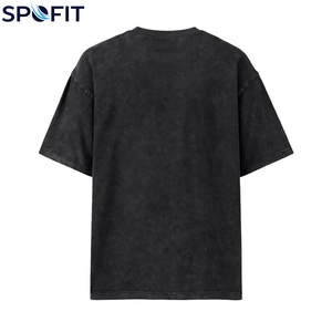 T-shirts oversize délavés pour hommes style streetwear – Produit très demandé, logo personnalisé, 100 % coton, t-shirt délavé à l'acide pour garçons - Product Image 5