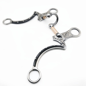 Mordedor para Caballos de Acero Inoxidable, Tubo de Cobre Giratorio para Corrección Articular, Diseño Creativo en Forma de Mejilla Completa, Incrustaciones de Cobre Blanco en Forma de Flor - Product Image 4