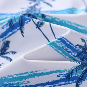 Chemise de golf pour homme de qualité supérieure, coupe ajustée, haute élasticité, boutonnée, grande taille, manches courtes, tricotée, respirante, imprimé palmiers - Product Image 4