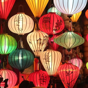 Silk Lanterns Bamboo Silk Lanterns Hanging Lights For Mid Autumn Festival Decor Vietnam Silk Lanterns Outdoor - Product Image 2