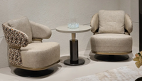 Modernes Italienisches Massives Teakholz Umweltfreundliches Apartment-Villa Ecksofa-Set Luxuriöses Massives 3-Sitzer Drehbares Akzentsofa