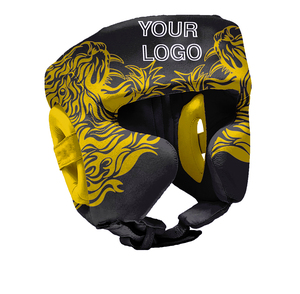 Casque de boxe en cuir sur mesure et imprimé, protection intégrale du visage, avec protection du menton, protège-têtes personnalisés - Product Image 1