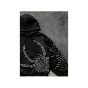 Rhinestone & Crystal <b>Work</b> Graphic Hoodies Custom Design Pullover <b>Sweatshirt</b> Style Streetwear Hoodie for Men and Women - Product Image 4