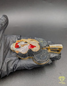 จี้รูปหนูการ์ตูนประดับเพชรพร้อมหัวใจสีแดง สไตล์ฮิปฮอปสุดหรู จี้ฮิปฮอปสุดเทรนดี้ - Product Image 6