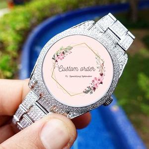 Reloj Personalizado con Esfera Azul Cielo Romano, con Moissanita VVS, Estilo Hip Hop, con Incrustaciones de Diamantes, Movimiento Mecánico, para Fiestas y Eventos de Moda - Product Image 2
