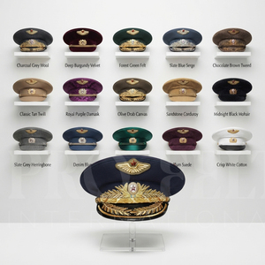 Apparel Accessories Uniform Custom Made Wool Comfortable Outdoor Breathable All Season Solid Color Embroidery Badge Peak <b>Caps</b> - Product Image 1