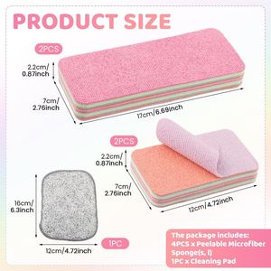 Set di 4 Spugne in Microfibra Riutilizzabili a 12 Strati, Ultra-Assorbenti, Multiuso per Pulizie in Cucina - Product Image 6