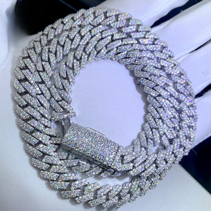 Collar de Moissanita con Corte Brillante Redondo, Chapado en Oro y Rodio sobre Plata 925, para Hombres, Mujeres y Niños, Joyería para Regalo, Estilo Hiphop - Product Image 1