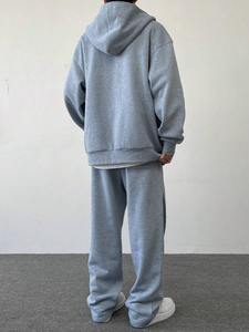 2026 Wholesale Solid Color Heavy Casual 100% Cotton Custom <b>Tracksuits</b> Men'S <b>Plain</b> <b>Tracksuit</b> for Men Baggy Sweat Suits For mens - Product Image 3