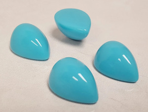 Cabochon en turquoise naturelle en forme de poire, 14x12 MM, pierre précieuse en vrac pour bijoux et artisanat de créateurs - Product Image 3