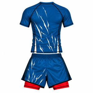 Conjunto de Rashguard y Pantalones Cortos de BJJ al por Mayor, Rashguard de Compresión de Manga Larga con Estampado por Transferencia Térmica, Ropa de Lucha No Gi Transpirable UPF50+ - Product Image 2