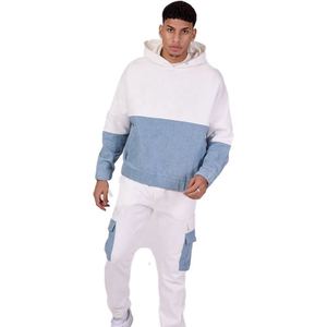 Custom Fashion Color Block Hoodie Cotton Fleece Oversized Hooded Sweatshirt Blank <b>Pullover</b> for <b>Men</b> Women Wholesale - Product Image 1