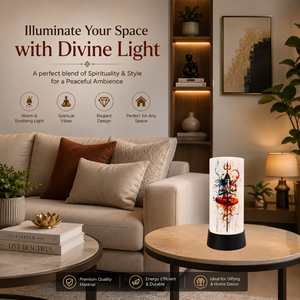 Lord Shiva Trishul LED Table Lamp Spiritual Meditation Night <b>Light</b> Acrylic <b>Decorative</b> Bedside Home Office Temple Gift Decor Lamp - Product Image 2