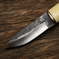 Couteau de chasse Yakut fait main, forgé à la main, lame en acier à haute teneur en carbone avec manche en os, étui en cuir véritable, bushcraft