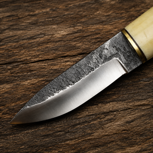 Custom Handmade Yakut Hunting <b>Knife</b> Hand Forged High Carbon Steel Blade with <b>Bone</b> <b>Handle</b> Genuine Leather Sheath Bushcraft - Product Image 4