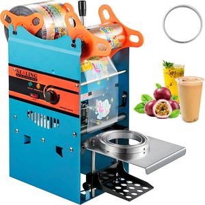 Manual Blue Boba <b>Tea</b> Sealing <b>Machine</b> 300-500 Cup/h Capacity 90/95mm Cup Diameter - Product Image 1