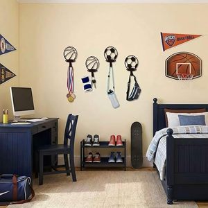 Juego de Ganchos de Pared para Balones Deportivos, Perchero Metálico para Balones de Fútbol y Baloncesto, Organizador Decorativo para la Entrada del Hogar - Product Image 2