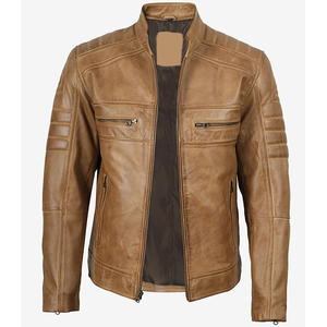 แจ็คเก็ตหนังวัวสีน้ำตาล Cogan รุ่นยอดนิยมปี 2026 สำหรับผู้ชาย มีกระเป๋าหน้า คุณภาพสูง 100% ขั้นต่ำในการสั่งซื้อน้อย เหมาะสำหรับแฟชั่นฤดูหนาว - Product Image 1