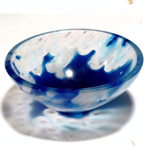 Cuenco de Calcedonia azul de 2 pulgadas, cuenco tallado a mano, piedras naturales de cristal, Feng Shui, rocas de Reiki, minerales - Product Image 1