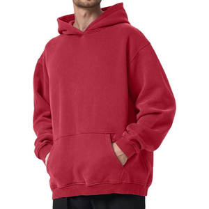 Hot Sale New Arrival Winter Acid Wash Fleece Hoodies for Men Breathable Windproof Printed 100% Cotton Heavyweight Men's Hoodie - Product Image 6