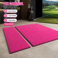 Tapis de frappe de golf rose modulaire en nylon à 3 couches avec coussin pour simulateur de golf commercial et practice de golf