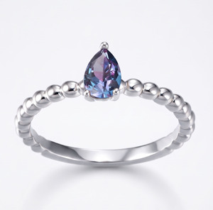 Anillo de compromiso de lujo chapado en oro rosa de plata 925 con circonita talla pera, diseño de constelación romántica para mujer, engaste de garra fino - Product Image 4