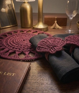 Juego de Manteles Individuales Tejidos y Anillos para Servilletas con Diseño de Conchas, de Moda, con Alto Margen de Ganancia, Vajilla de Boutique - Product Image 5