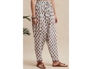 Pantalones de pierna ancha de verano de algodón para mujer de nuevo diseño, mallas estampadas de talla XL, logotipo frontal plano de cintura media disponible, precio al por mayor - Product Image 3