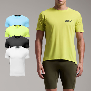 Camiseta Deportiva de Secado Rápido para Hombre, Personalizada al por Mayor, Cuello Redondo sin Costuras, Ligera, Microelástica, para Correr al Aire Libre, Maratón - Product Image 1