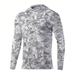 Boys' Long Sleeve Fishing Shirt Yellow Black Gradient Print Quick Dry UPF 50 Sun Protection Pullover <b>Top</b> - Product Image 2