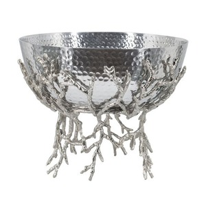 Cuenco de Metal Hecho a Mano con Diseño de Rama de Coral, Estilo Contemporáneo para Uso Decorativo - Product Image 1