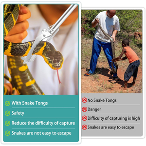 Premium 50" Collapsible Stainless Steel Snake Grabber Tool Multi-Functional <b>Hook</b> Tongs <b>Pole</b> Reptile Amphibian Supply Safe Snake - Product Image 6