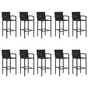 Conjunto de Bar para Jardín Rectangular Grande en Ratán Sintético Negro, Solución Elegante para Comer al Aire Libre - Product Image 4