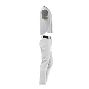Custom Baseball Uniform Set <b>Men's</b> <b>White</b> Gray Short Sleeve Team Name Printed Moisture Wicking Polyester All Seasons - Product Image 6