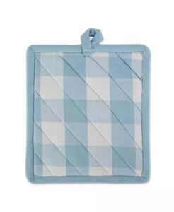 Collezione di cucina con controllo di bufalo, Set da cucina classico della fattoria, guanto da forno per presina, bianco azzurro, 2 pezzi | Importazioni di Design - Product Image 6