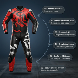 Traje de Cuero de Alta Calidad para Motociclismo de Verano, Tallas Grandes, con Protección CE, Traje de Motociclista Personalizado, Proveedor OEM ODM - Product Image 4