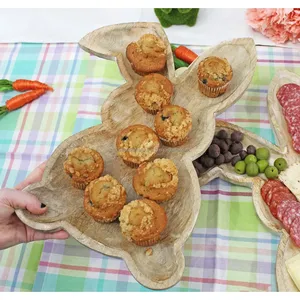 ถาดไม้มะม่วงรูปกระต่ายแกะสลักด้วยมือใช้บนโต๊ะอาหารชั้นเดียวสำหรับผลไม้แห้งและของจิปาถะในครัว - Product Image 4