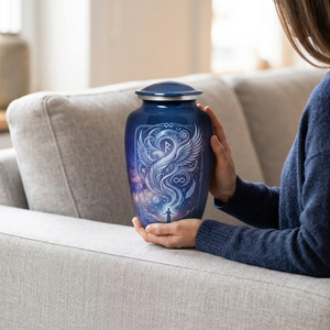 Aluminium Cremation Urns Handcrafted Adult Funeral Urn Decorative Metal Ashes Holder Large Celestial Memorial Urn Wholesale <b>Vase</b> - Product Image 4